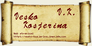 Vesko Kosjerina vizit kartica
